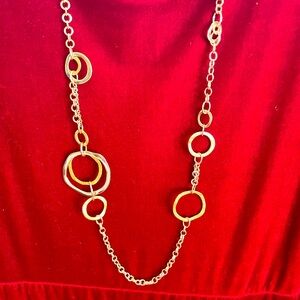 Gold and silver asymmetrical designed necklace